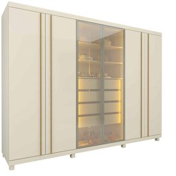 Guarda Roupa 6 Portas Led Absolut Reflecta Off White - Gelius - 2