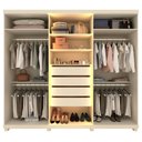 Ver imagem 4 de Guarda Roupa 6 Portas Led Absolut Reflecta Off White - Gelius