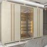 Guarda Roupa 6 Portas Led Absolut Reflecta Off White - Gelius - 1