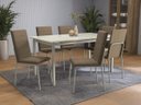 Ver imagem 2 de Conjunto de Mesa Completo com 6 Cadeiras Estofadas Cmc1018nk Kappesberg Crome