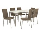 Ver imagem 1 de Conjunto de Mesa Completo com 6 Cadeiras Estofadas Cmc1018nk Kappesberg Crome