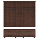 Ver imagem 4 de Guarda-roupa Bipartido 5 Portas 6 Gavetas Ouro Café Madeira Pinus - Finestra