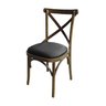 Cadeira Xis em Madeira Maciça de Eucalipto Verniz Imbuia Factor Preto - 1