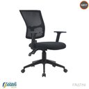 Ver imagem 2 de Cadeira Office Giratória Londres Diretor PP Preta Braços e Encosto Reguláveis NR17- Fratini