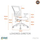 Ver mais imagens de Cadeira Office Giratória Londres Diretor PP Preta Braços e Encosto Reguláveis NR17- Fratini