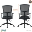 Ver imagem 6 de Cadeira Office Giratória Londres Diretor PP Preta Braços e Encosto Reguláveis NR17- Fratini