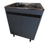 Tanque De Lavar Roupa Inox 46L Com Gabinete 2 Portas Grafite - 5