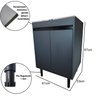 Tanque De Lavar Roupa Inox 46L Com Gabinete 2 Portas Grafite - 4