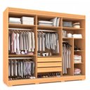 Ver imagem 5 de Guarda-roupa Casal Laguna 3 Portas 3 Gavetas 2,22 Metros com Espelho Naturale Tx/off White - Panoram