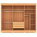 Ver imagem 6 de Guarda-roupa Casal Laguna 3 Portas 3 Gavetas 2,22 Metros com Espelho Naturale Tx/off White - Panoram