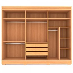 Guarda-roupa Casal Laguna 3 Portas 3 Gavetas 2,22 Metros com Espelho Naturale Tx/off White - Panoram - 6