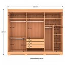 Ver imagem 4 de Guarda-roupa Casal Laguna 3 Portas 3 Gavetas 2,22 Metros com Espelho Naturale Tx/off White - Panoram