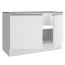 Ver imagem 6 de Balcão de Pia Armário de Cozinha 120 cm 2 Portas (Com Tampo) Branco Glamy Madesa