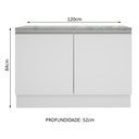 Ver imagem 4 de Balcão de Pia Armário de Cozinha 120 cm 2 Portas (Com Tampo) Branco Glamy Madesa