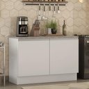 Ver imagem 3 de Balcão de Pia Armário de Cozinha 120 cm 2 Portas (Com Tampo) Branco Glamy Madesa