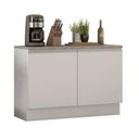 Ver imagem 1 de Balcão de Pia Armário de Cozinha 120 cm 2 Portas (Com Tampo) Branco Glamy Madesa
