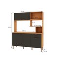Ver imagem 2 de Kit de Cozinha Compacta Bella C/ 5 Portas 3 Nichos e 1 Gaveta 155cm Freijo/grafite - Genialflex