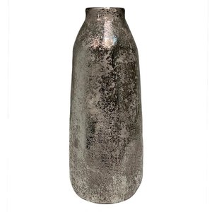Vaso Decorativo Cerâmica Prata - P