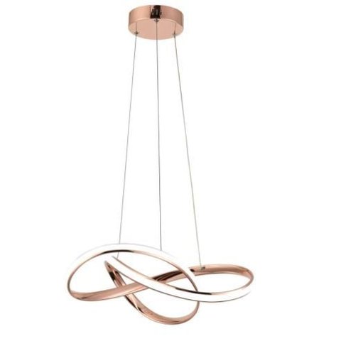 Lustre Pendente Marte 50cm 45w Rosé Gold Led Integrado 3 em 1
