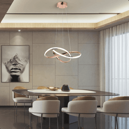 Lustre Pendente Marte 50cm 45w Rosé Gold Led Integrado 3 em 1 - 6