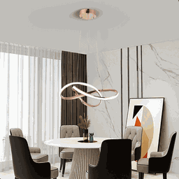 Lustre Pendente Marte 50cm 45w Rosé Gold Led Integrado 3 em 1 - 4