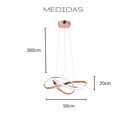 Ver imagem 5 de Lustre Pendente Marte 50cm 45w Rosé Gold Led Integrado 3 em 1
