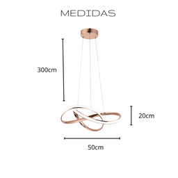 Lustre Pendente Marte 50cm 45w Rosé Gold Led Integrado 3 em 1 - 5