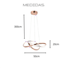 Lustre Pendente Marte 50cm 45w Rosé Gold Led Integrado 3 em 1 - 5