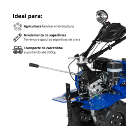 Motocultivador Micro Trator Tratorito Tekna Tk90r a Gasolina 4t 7hp 212cc com 24 Lâminas Cultivadora - 2