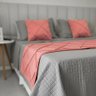 Peseira Drapeada Veludo Luxo 2,15x0,50m Dupla Face cama casal Rosa Coral - 1