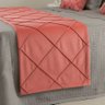 Peseira Drapeada Veludo Luxo 2,15x0,50m Dupla Face cama casal Rosa Coral - 4