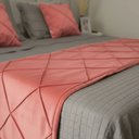 Ver imagem 3 de Peseira Drapeada Veludo Luxo 2,15x0,50m Dupla Face cama casal Rosa Coral