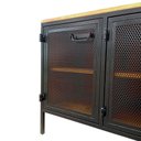 Ver imagem 6 de Rack Industrial com 4 Portas de Chapas de Ferro Cor Preta e Madeira Maciça Tonalidade Castanheira