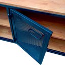 Ver imagem 6 de Rack Industrial com 4 Portas de Chapas de Ferro Cor Preta e Madeira Maciça Tonalidade Castanheira