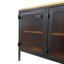 Ver imagem 5 de Rack Industrial com 4 Portas de Chapas de Ferro Cor Preta e Madeira Maciça Tonalidade Castanheira