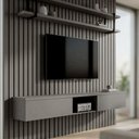 Ver imagem 1 de Nicho para Painel de TV Smart 180cm MDF Basculante 2 Portas Grigio Casa Lar Shop