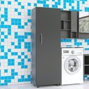 Ver imagem 7 de Armário para Lavanderia Multiuso Dispensa 1 Porta Click Armário Multiuso 1 Porta Preto