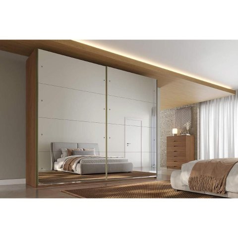 Guarda Roupa Casal 2 Ptas 2ESP 6GAV Hanover Castanho Europa