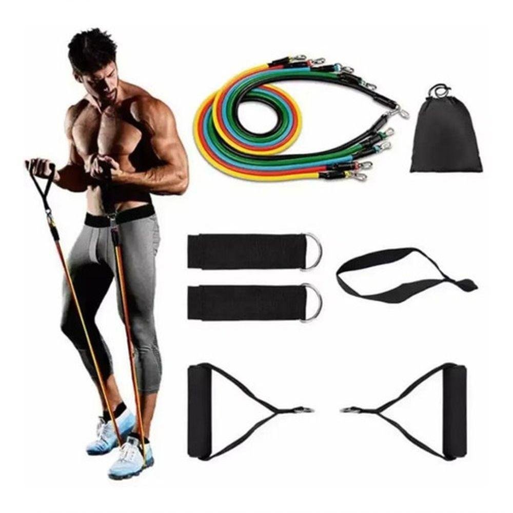 Kit Elásticos para Exercícios de Resistência Fit Treino