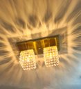 Ver imagem 2 de Lustre Teto Cristal Dourado Retangular Lumi Golden Leds