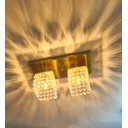 Ver imagem 2 de Lustre Teto Cristal Dourado Retangular Lumi Golden Leds