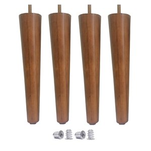 Kit 4 Pé Palito 25cm Amêndoa Marrom Claro + Bucha Americana