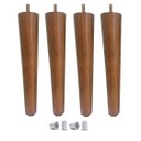 Ver imagem 1 de Kit 4 Pé Palito 25cm Amêndoa Marrom Claro + Bucha Americana