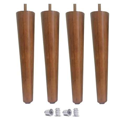 Kit 4 Pé Palito 25cm Amêndoa Marrom Claro + Bucha Americana