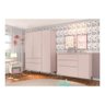 Quarto Bebê Cômoda Guarda Roupa Mesa De Apoio Rosê - 7