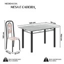 Ver imagem 3 de Conjunto para Sala de Jantar com 1 Mesa Granito e 4 Cadeiras Lara Preto/Bege