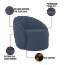 Ver imagem 4 de Sofá 3 Lugares Orgânico 180cm Morgan e Poltrona Lua Suede Azul M D03 - D’Rossi