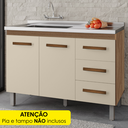 Ver imagem 2 de Balcao sem Tampo para Pia 120cm 9110 Savana Off White Mobbs