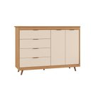 Ver imagem 2 de Cômoda Valentina 100% Mdf Tuboarte com 4 Gavetas 2 Portas e Kit de Pés Estilo Retrô