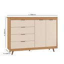 Ver imagem 3 de Cômoda Valentina 100% Mdf Tuboarte com 4 Gavetas 2 Portas e Kit de Pés Estilo Retrô